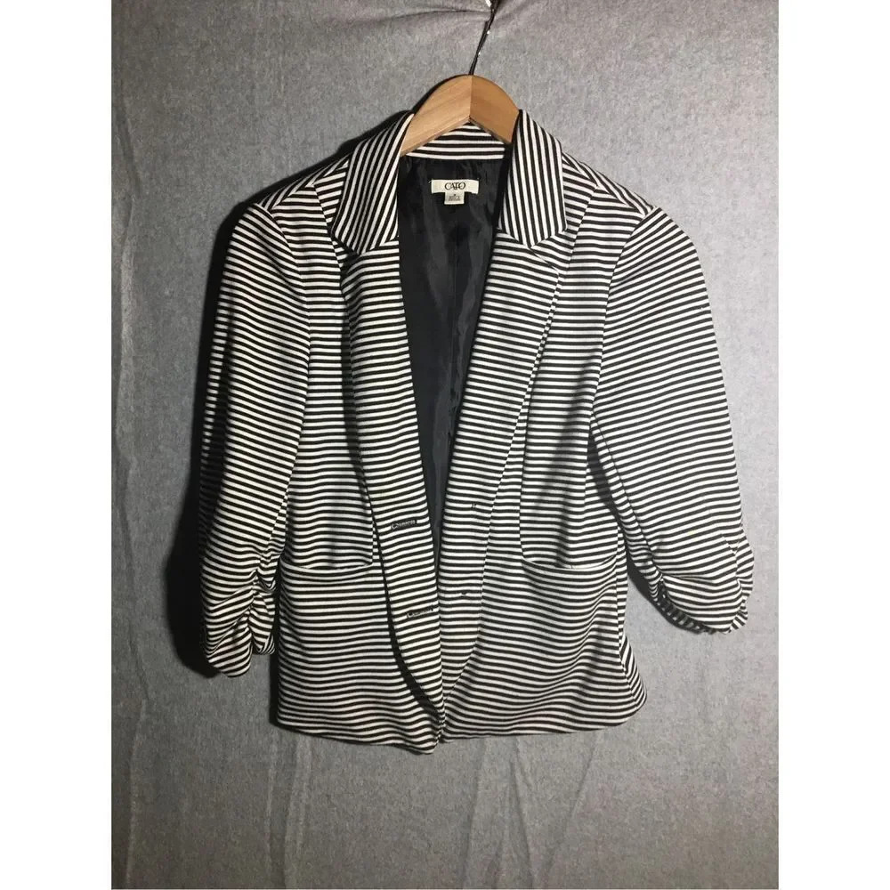 Womens Cato Blazer Black White Closet Staple Capsule Wardrobe Work Career